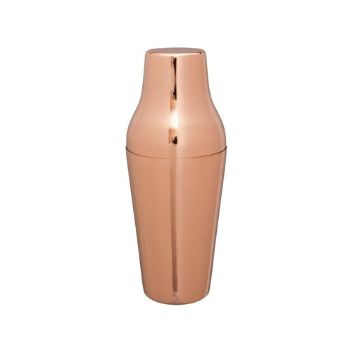 French style copper plated cocktail shaker with high polished finish.  Stylish barware for your home bar.